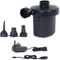 VOGREX 240V UK Electric Air Pump for Air Bed, Pool. Inflator & Deflator in Black