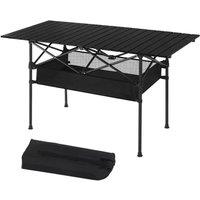 Kelvenix 95cm Outdoor Folding Camping Table Roll-up Picnic Table with Storage in Black
