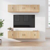 Berkfield Home 6 Piece TV Cabinet Set Sonoma Oak Engineered Wood in Brown