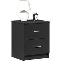 Berkfield Home Bedside Cabinet with 2 Drawers Black 40x36x50 cm in Brown | Size: 40 x 36 x 50 cm