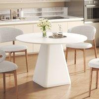 Dprodo 120CM Round Dining Table(Without Chair) in White | Size: 120 cm