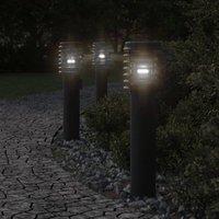 Berkfield Home Outdoor Floor Lamps 3pcs Black 60 cm Stainless Steel