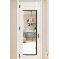 Living and Home 28cm W x 118cm H Black Metal Frame Over the Door Full Length Mirror | Size: 28 cm W x 118 cm H