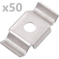Berkfield Home Butterfly Fence Clips 50 pcs Stainless Steel in Silver