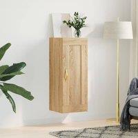 Berkfield Home Wall Mounted Cabinet Sonoma Oak 34.5x34x90 cm Engineered Wood in Brown