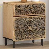 Berkfield Home Bedside Cabinet 50x33x60 cm Solid Wood Mango in Brown | Size: 50 x 33 x 60 cm