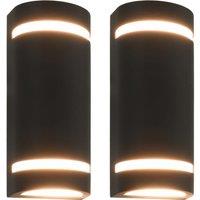 Berkfield Home Outdoor Wall Lights 2 pcs 35 W Black Half-round