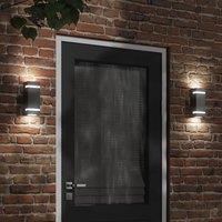 Berkfield Home Outdoor Wall Lights 2pcs Black Stainless Steel