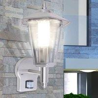 Berkfield Home Outdoor Uplight Wall Lantern with Sensor Stainless Steel in Silver