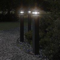 Berkfield Home Outdoor Floor Lamps with Sensors 3pcs Black 80 cm Aluminium