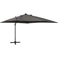 Berkfield Home Cantilever Umbrella with Pole & LED Lights Anthracite 300 cm in Black