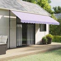 Berkfield Home Replacement Fabric for Awning Valance Blue & White Stripe 4.5 m
