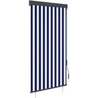 Berkfield Home Outdoor Roller Blind 100x250 cm Blue & White