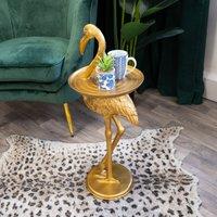 Madison & Mayfair Side Table Flamingo Antique Gold