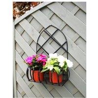 Poppyforge Gothic Wall Planter - Solid Steel - L19.1 x W35.6 x H53.3 cm - Black
