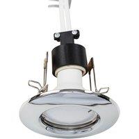 ValueLights Downlight Fixed Ceiling Light Fitting 10 Pack in Metallic Silver