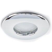 ValueLights Downlight Fire Rated IP65 Ceiling Light Fitting 4 Pack With Cool White Bulbs in Metallic Silver