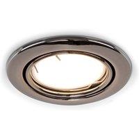 ValueLights Downlight Tiltable Fire Rated Ceiling Light Fitting 6 Pack With Cool White Bulbs in Black