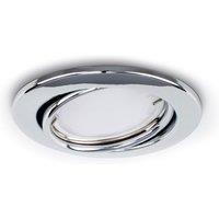 ValueLights Downlight Tiltable Fire Rated Ceiling Light Fitting 6 Pack With Cool White Bulbs in Metallic Silver