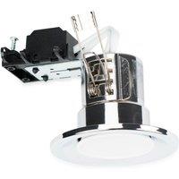 ValueLights Downlight Fire Rated Ceiling Light Fitting 6 Pack With Cool White Bulbs in Metallic Silver