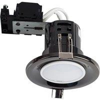 ValueLights Downlight Fire Rated Ceiling Light Fitting 6 Pack With Cool White Bulbs in Black