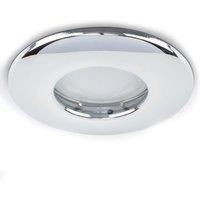ValueLights Downlight Fire Rated IP65 Ceiling Light Fitting 6 Pack With Warm White Bulbs in Metallic Silver