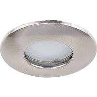 ValueLights Downlight Fire Rated IP65 Ceiling Light Fitting 6 Pack With Warm White Bulbs in Silver