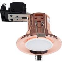 ValueLights Downlight Fire Rated Ceiling Light Fitting 6 Pack With Warm White Bulbs in Copper