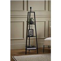 ValueLights Hiru 3 Tier Wooden Tripod Shelf Corner Floor Lamp Base in Black