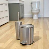 Showerdrape Capri 3L Bathroom Bin & Toilet Brush Set - Chrome, Black or White in Silver