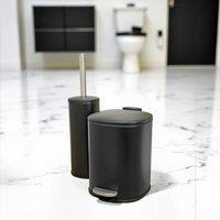 Showerdrape Capri 3L Bathroom Bin & Toilet Brush Set - Chrome, Black or White