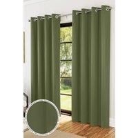 Enhanced Living Plain Supersoft Thermal Room Darkening Eyelet Curtains - Pair in Green | Size: 229 cm width x 229 cm drop