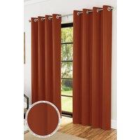 Enhanced Living Plain Supersoft Thermal Room Darkening Eyelet Curtains - Pair in Orange | Size: 229 cm width x 229 cm drop