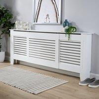 Home Source Extending Adjustable Radiator Cover Wooden MDF Wall Slatted Grill in White