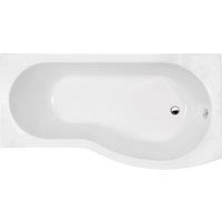 Balterley Modern B Shape Right Hand Shower Bath Tub with Leg Set, 1500mm - White