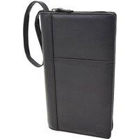 House of Leather Leather Wallet Wrist Clutch Organiser Perth in Black