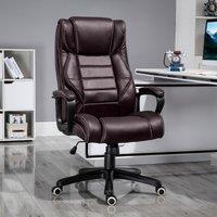 VINSETTO High Back 6 Points Vibration Massage Executive Office Chair in Brown