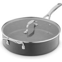 Sur La Table Anodised 28cm Multi-pan w/ Tempered Glass Lid, Helper Handle, 10x Stronger Superior Non-Stick Ceramic Coating, Induction Compatible, Grey