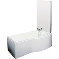 Balterley 1500 mm Right Hand B Shape Shower Bath with Screen & Front Panel White