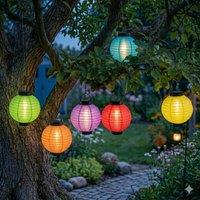 Voltico Solar Hanging Lantern Set of 6 Outdoor Garden Lights Assorted