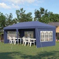 OUTSUNNY 3 x 6m Garden Pop Up Gazebo, Height Adjustable in Blue