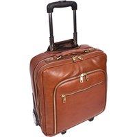 House of Leather Real Leather Pilot Case Travel Cabin Bag Sussex Black in Tan | Size: Small