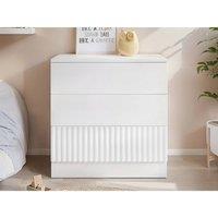 Flair Luca Ribbed 3 Drawer Chest in White