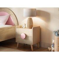 Flair Noah 2 Drawer Bedside Table Oak in Pink
