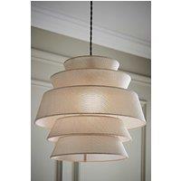 ValueLights Valerie Linen 5 Tier Easy Fit Drum Ceiling Light Lamp Shade with Bulb in Natural
