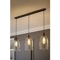 ValueLights Kira Glass Cloche Dome 3 Drop Bar Diner Ceiling Pendant Light in Bronze
