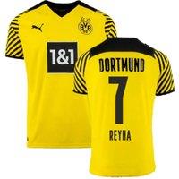 Borussia Dortmund 2021/22 Borussia Home Shirt - Giovanni Reyna in Yellow | Size: 15-16 Years