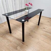 KOSY KOALA Dining Table Clear Glass Kitchen Place for 6 Seats, Dining Table Only (Clear H 75 x L 140 x W 80 cm)