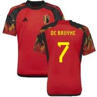 Belgium Junior 2022 - 2023 Home Shirt - De Bruyne 7 in Red | Size: 15-16 Years