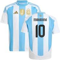Argentina Junior 2024 - 2025 Home Shirt - Maradona 10 in White | Size: 15-16 Years